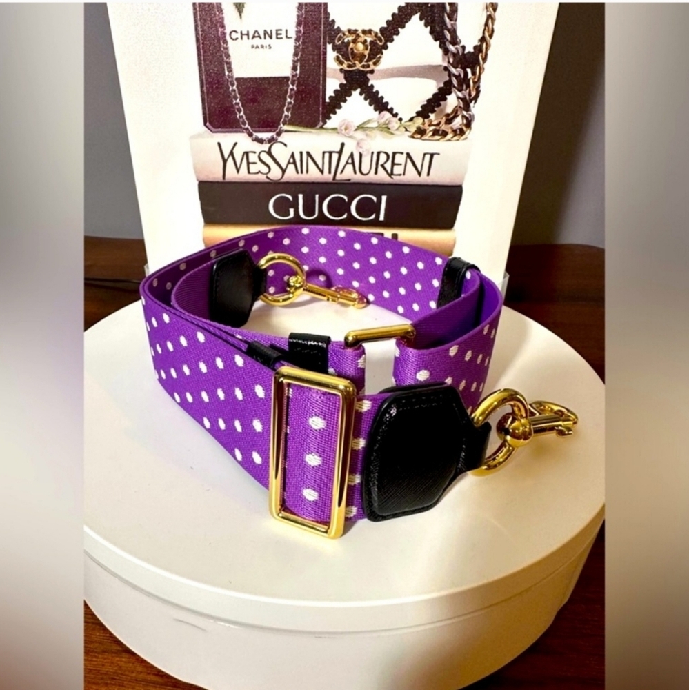 Marc Jacob 💜Purple Polka dot Bag Strap with Gold Hardware-NWOT